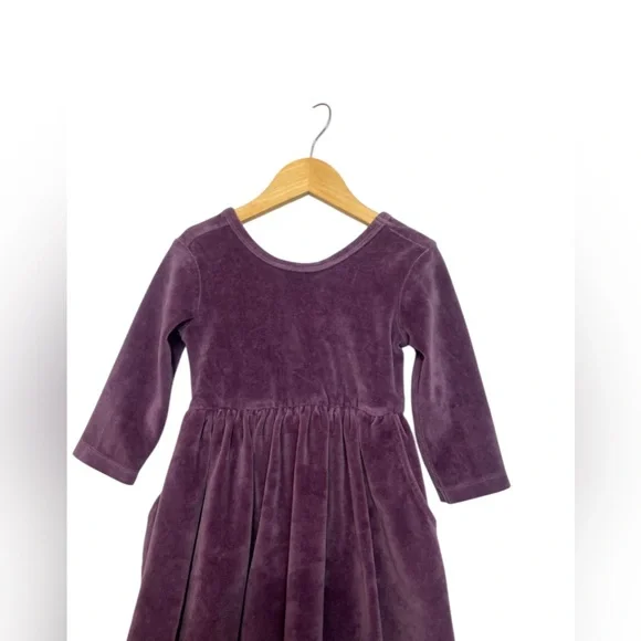 RUFFLEBUTTS VINTAGE VIOLET VELOUR TWIRL DRESS